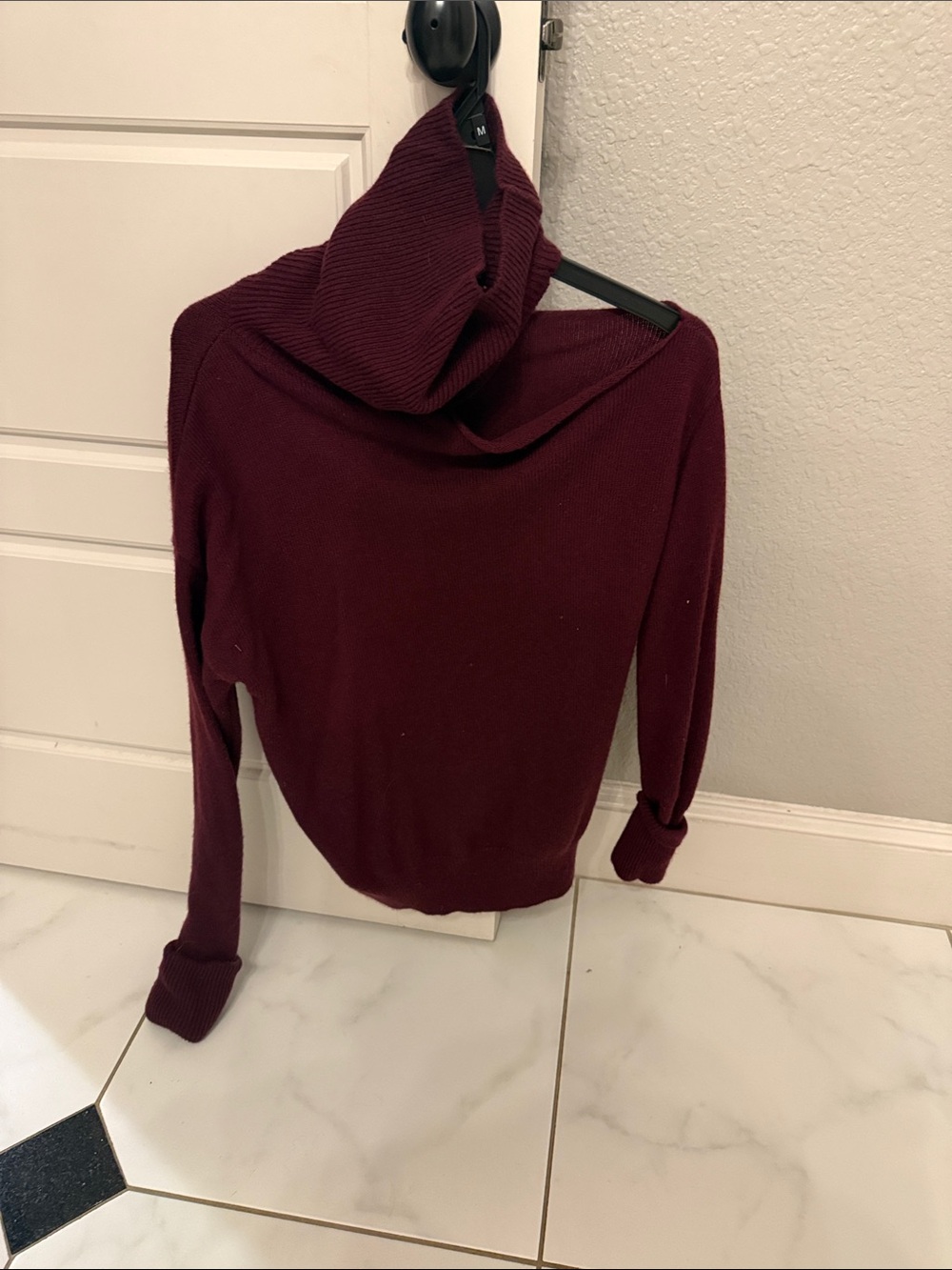 PAIGE Burgundy Cowl-Neck Knit Sweater